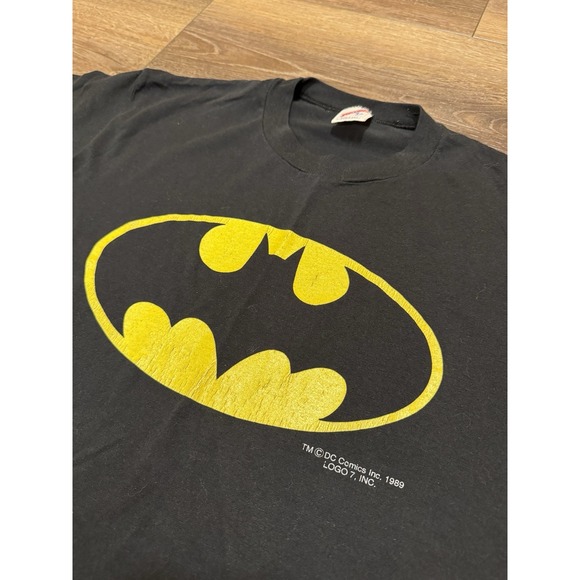 Jerzees Other - Vintage 1989 Batman Jerzees Graphic Print Black Tee Shirt Single Stitch Sz M USA